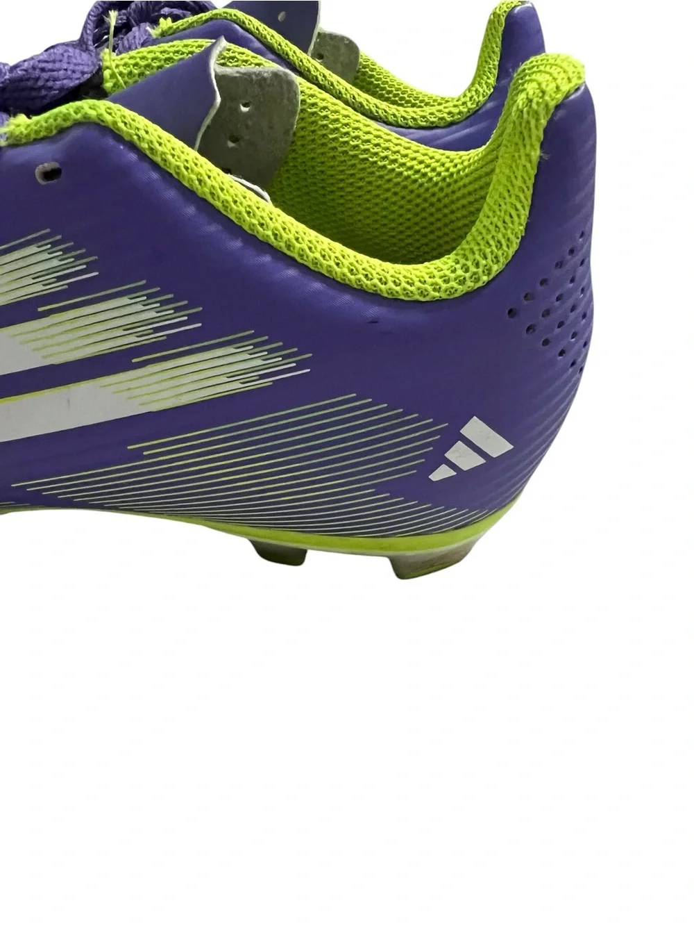 Adidas Sz 13 Youth F50 Club Purple & Lime Soccer Cleats